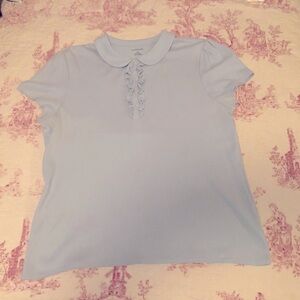 Lands' End Polo Shirt with Ruffle front